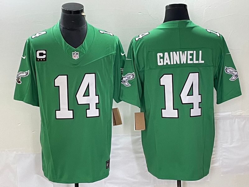 Men Philadelphia Eagles #14 Gainwell Green 2023 Nike Vapor Limited NFL Jersey style 2